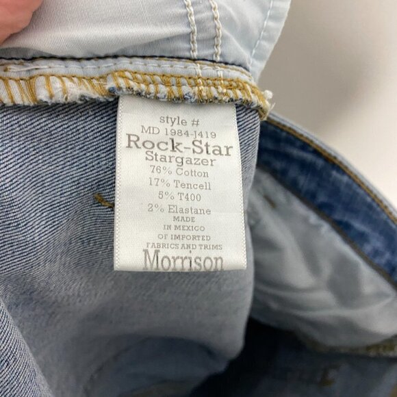 Morrison Denim Distressed Boot Cut Jeans Stargazer Rock Star Blue Womens 26 - Picture 6 of 7